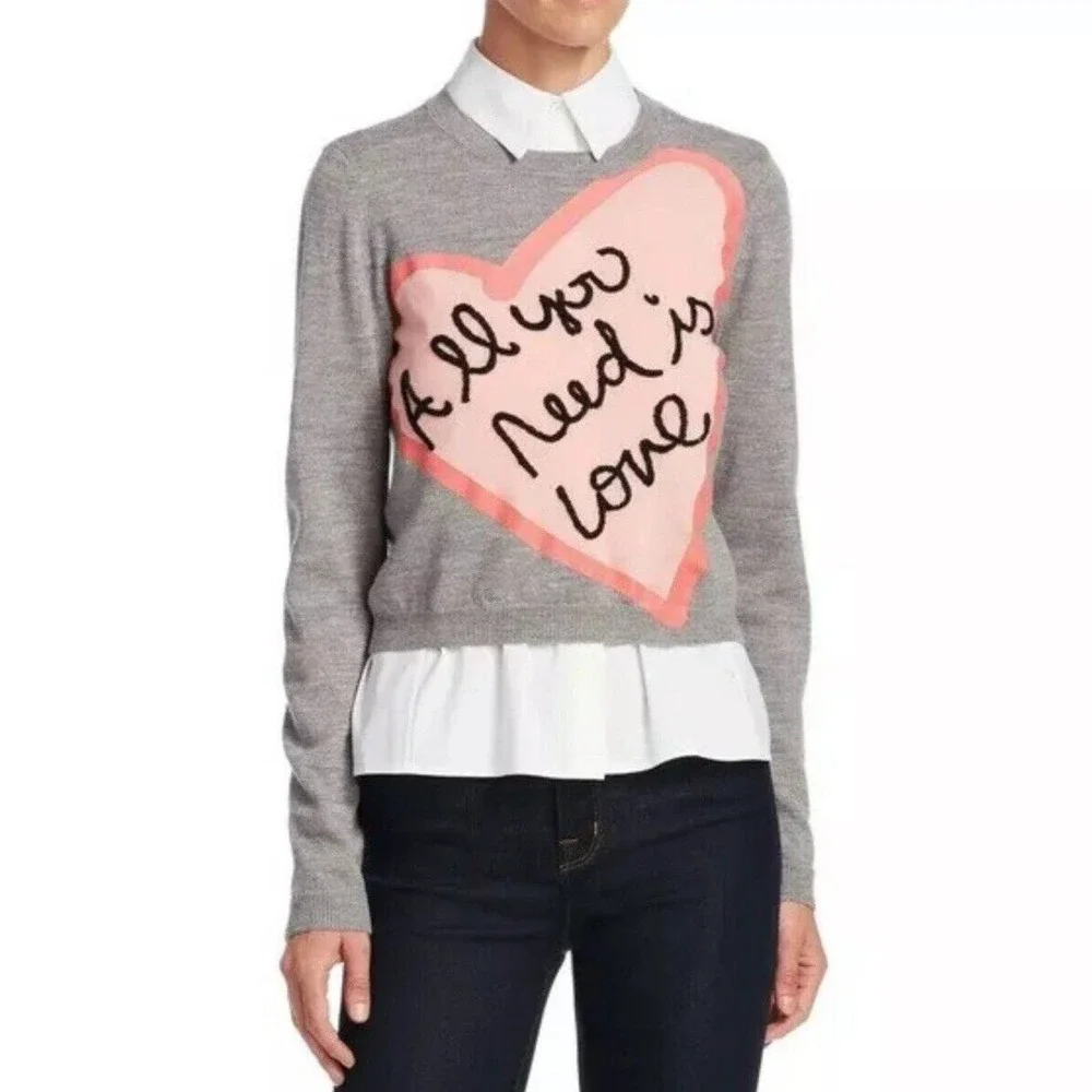 Alice + Olivia The Beatles Nokia Sweater Pullover Wool Embroidered - Picture 7 of 8